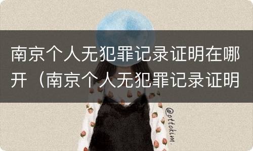 南京个人无犯罪记录证明在哪开（南京个人无犯罪记录证明在哪开具）