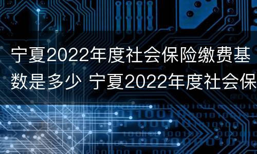 宁夏2022年度社会保险缴费基数是多少 宁夏2022年度社会保险缴费基数是多少呢