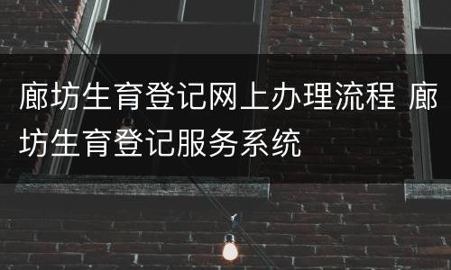 廊坊生育登记网上办理流程 廊坊生育登记服务系统