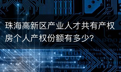 珠海高新区产业人才共有产权房个人产权份额有多少？
