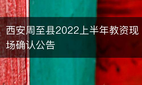 西安周至县2022上半年教资现场确认公告