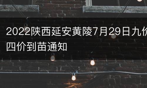 2022陕西延安黄陵7月29日九价四价到苗通知