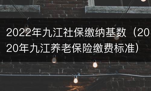 2022年九江社保缴纳基数（2020年九江养老保险缴费标准）