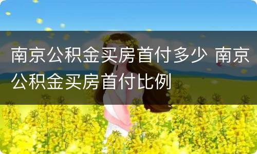 南京公积金买房首付多少 南京公积金买房首付比例