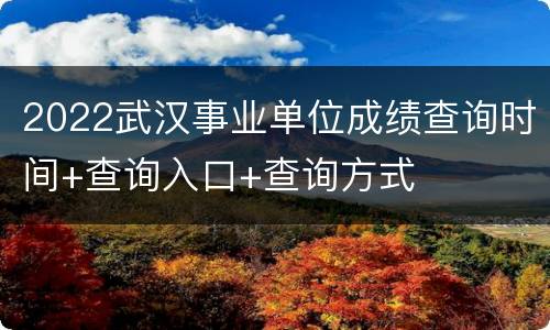 2022武汉事业单位成绩查询时间+查询入口+查询方式