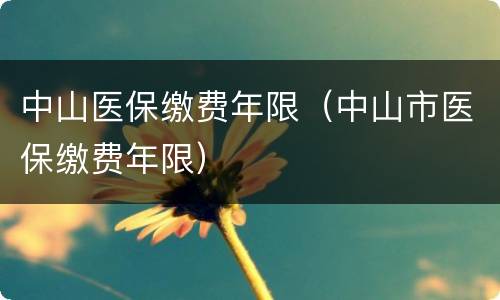 中山医保缴费年限（中山市医保缴费年限）