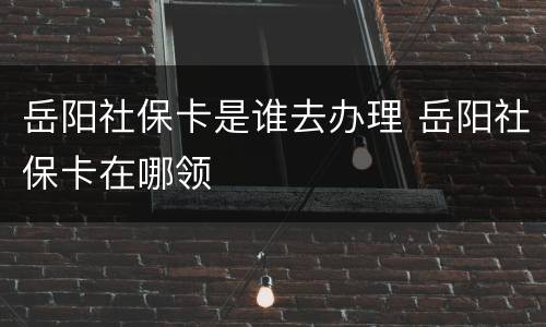 岳阳社保卡是谁去办理 岳阳社保卡在哪领