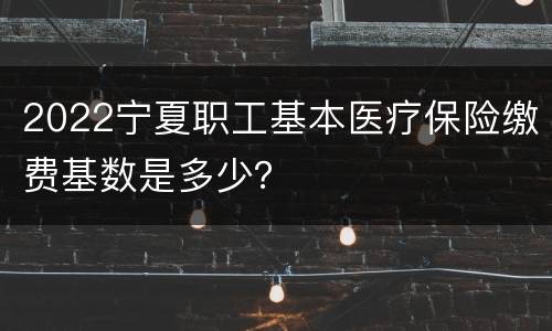 2022宁夏职工基本医疗保险缴费基数是多少？