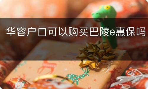 华容户口可以购买巴陵e惠保吗