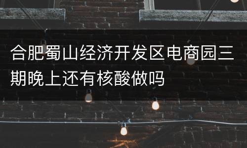 合肥蜀山经济开发区电商园三期晚上还有核酸做吗