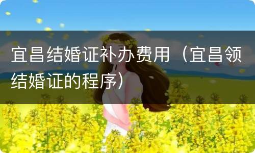 宜昌结婚证补办费用（宜昌领结婚证的程序）