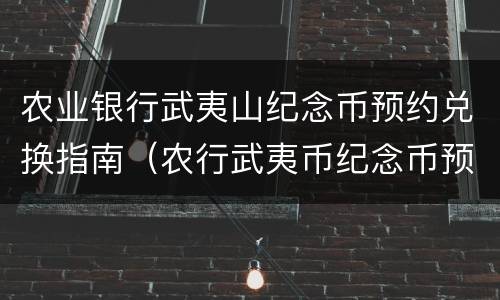 农业银行武夷山纪念币预约兑换指南（农行武夷币纪念币预约）