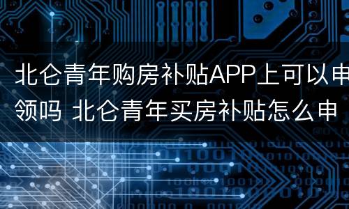 北仑青年购房补贴APP上可以申领吗 北仑青年买房补贴怎么申请