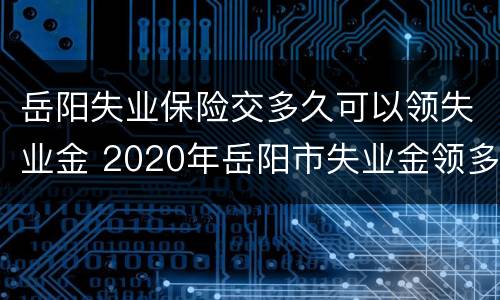 岳阳失业保险交多久可以领失业金 2020年岳阳市失业金领多少钱