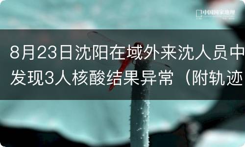 8月23日沈阳在域外来沈人员中发现3人核酸结果异常（附轨迹）