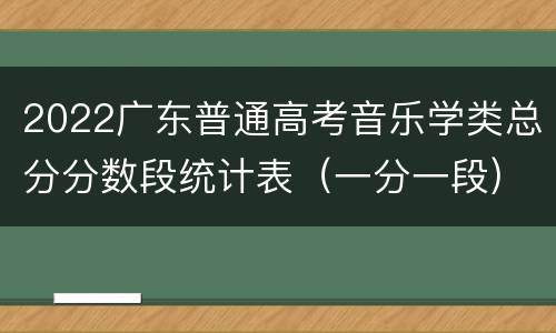 2022广东普通高考音乐学类总分分数段统计表（一分一段)