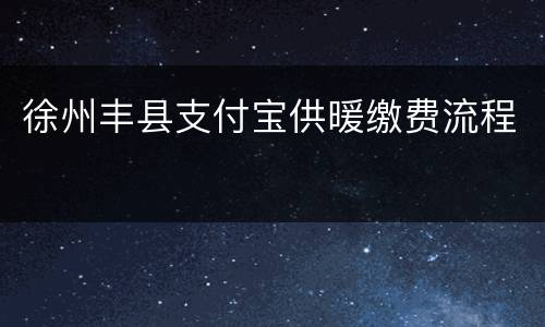 徐州丰县支付宝供暖缴费流程
