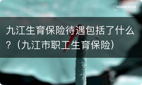 九江生育保险待遇包括了什么?（九江市职工生育保险）