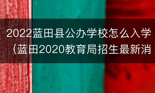 2022蓝田县公办学校怎么入学（蓝田2020教育局招生最新消息）