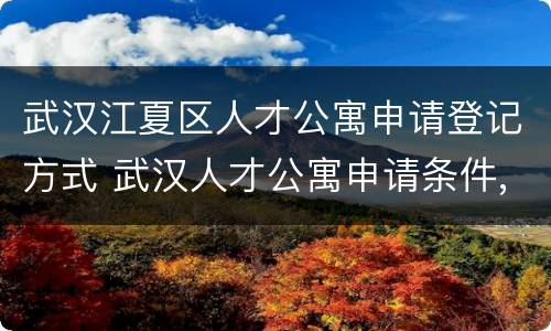 武汉江夏区人才公寓申请登记方式 武汉人才公寓申请条件,申请流程
