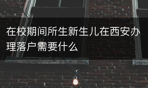 在校期间所生新生儿在西安办理落户需要什么