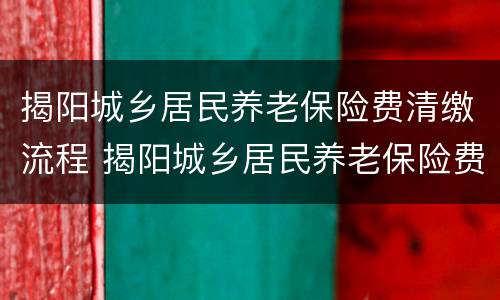 揭阳城乡居民养老保险费清缴流程 揭阳城乡居民养老保险费清缴流程图片