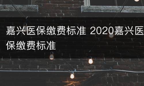 嘉兴医保缴费标准 2020嘉兴医保缴费标准