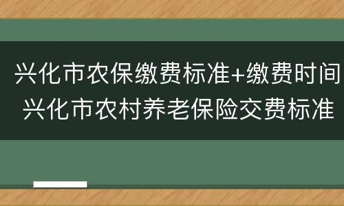 兴化市农保缴费标准+缴费时间 兴化市农村养老保险交费标准