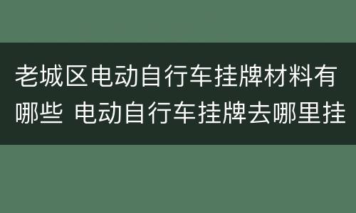 老城区电动自行车挂牌材料有哪些 电动自行车挂牌去哪里挂?