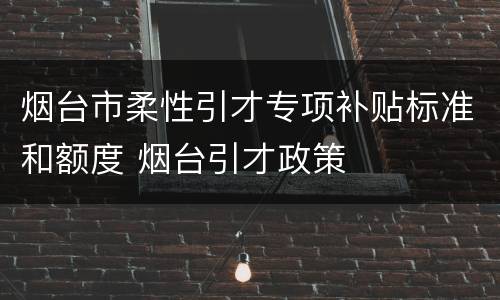 烟台市柔性引才专项补贴标准和额度 烟台引才政策
