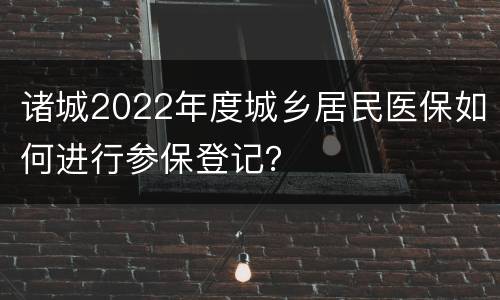 诸城2022年度城乡居民医保如何进行参保登记？