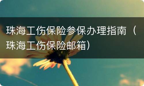 珠海工伤保险参保办理指南（珠海工伤保险邮箱）