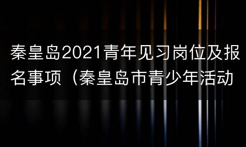 秦皇岛2021青年见习岗位及报名事项（秦皇岛市青少年活动中心）