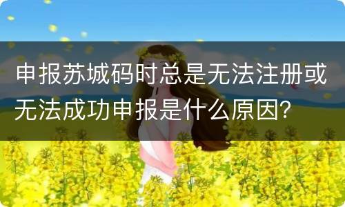 申报苏城码时总是无法注册或无法成功申报是什么原因？
