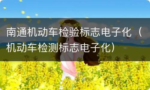 南通机动车检验标志电子化（机动车检测标志电子化）