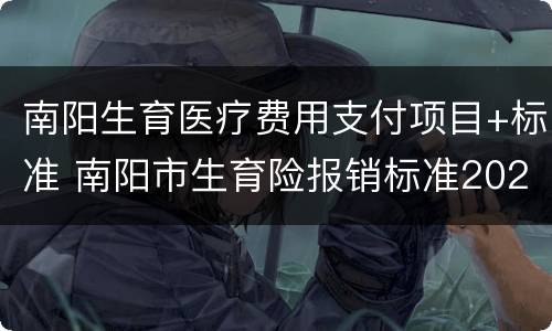 南阳生育医疗费用支付项目+标准 南阳市生育险报销标准2021