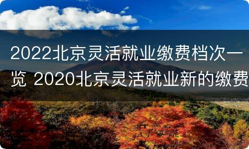 2022北京灵活就业缴费档次一览 2020北京灵活就业新的缴费标准