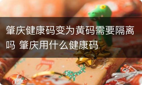 肇庆健康码变为黄码需要隔离吗 肇庆用什么健康码