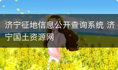 济宁征地信息公开查询系统 济宁国土资源网