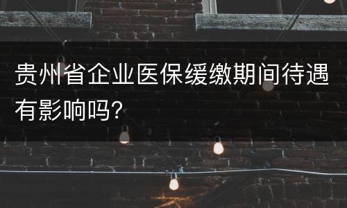 贵州省企业医保缓缴期间待遇有影响吗？