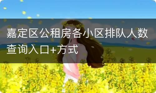 嘉定区公租房各小区排队人数查询入口+方式
