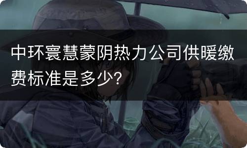 中环寰慧蒙阴热力公司供暖缴费标准是多少？