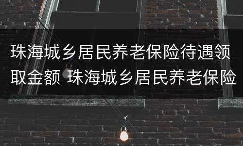 珠海城乡居民养老保险待遇领取金额 珠海城乡居民养老保险待遇领取金额表