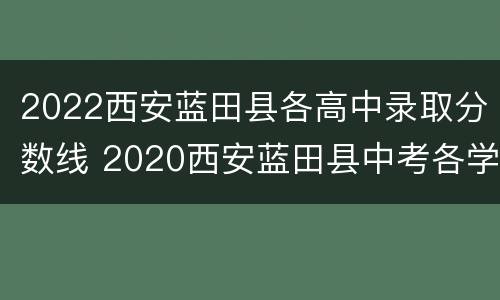 2022西安蓝田县各高中录取分数线 2020西安蓝田县中考各学校录取分数线