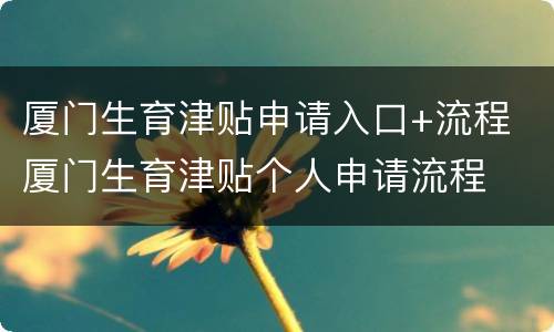 厦门生育津贴申请入口+流程 厦门生育津贴个人申请流程