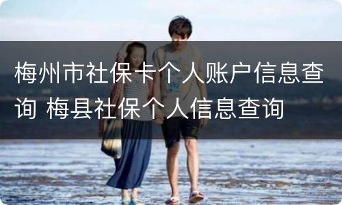 梅州市社保卡个人账户信息查询 梅县社保个人信息查询
