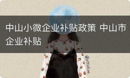 中山小微企业补贴政策 中山市企业补贴