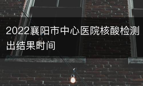 2022襄阳市中心医院核酸检测出结果时间