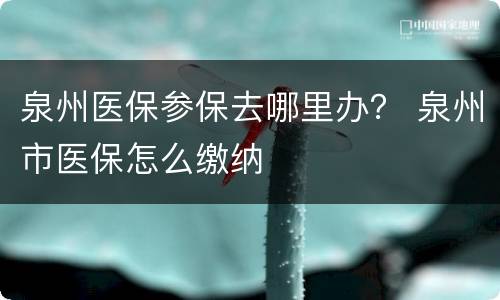 泉州医保参保去哪里办？ 泉州市医保怎么缴纳