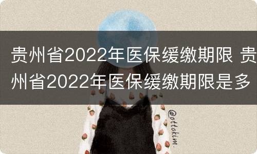 贵州省2022年医保缓缴期限 贵州省2022年医保缓缴期限是多少